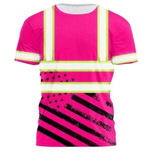 Hivis Custom Us Flag High Visibility Reflective Shirt Unisex. 3xl NWT